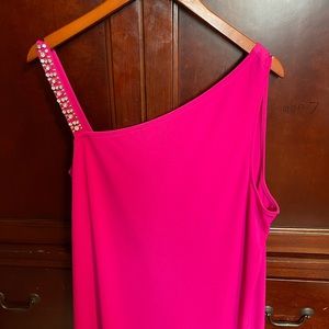 INC  jewel strap tank top.  Fuchsia pink.  Size XL